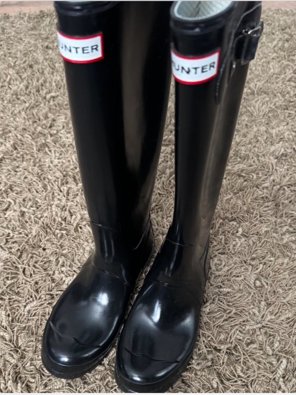 Hunter Gloss Black Tall Waterproof Rain Boots